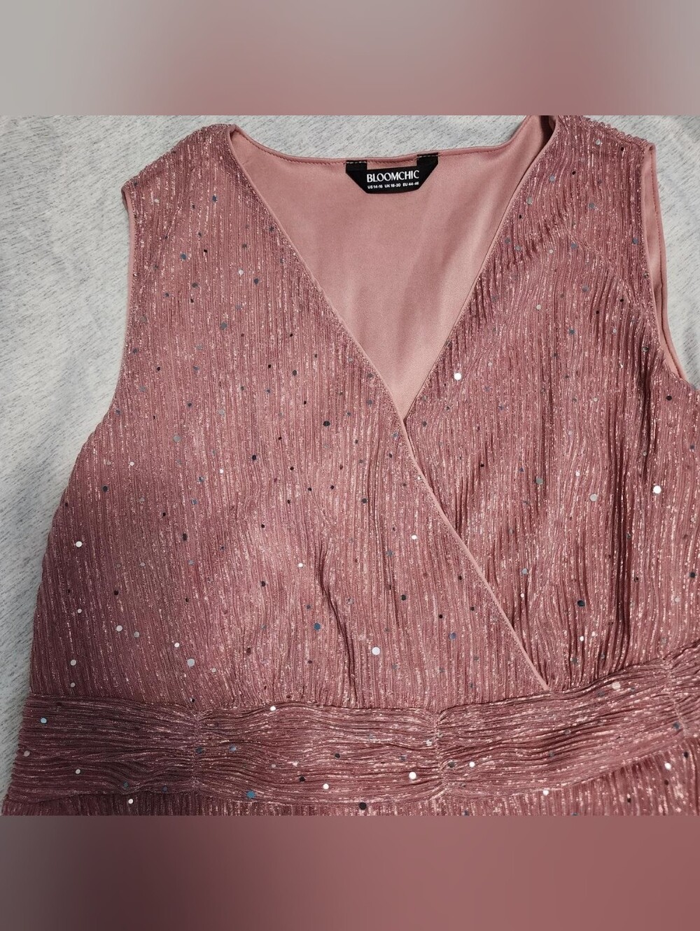 BloomChic Dusty Rose Sequin Wrap Dress 14/16 Size